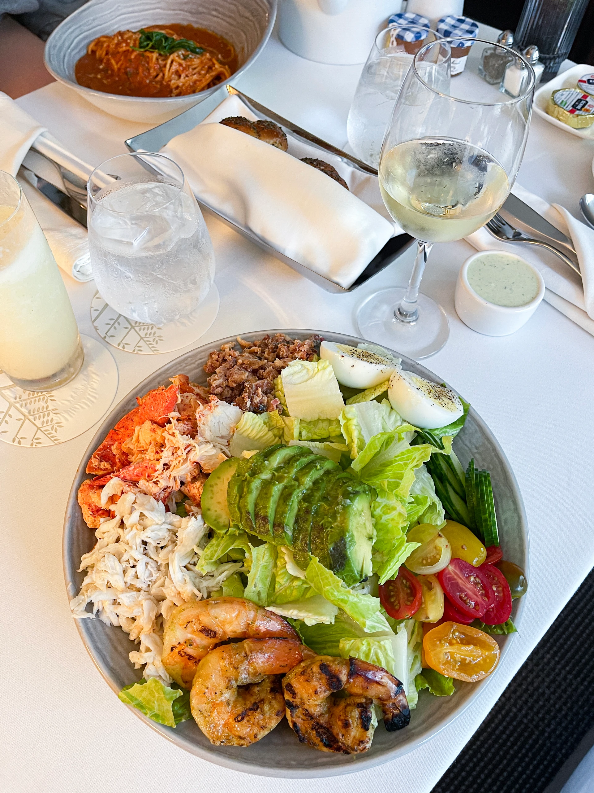 New England Cobb Salad from room service at Four Seasons One Dalton Street Boston.