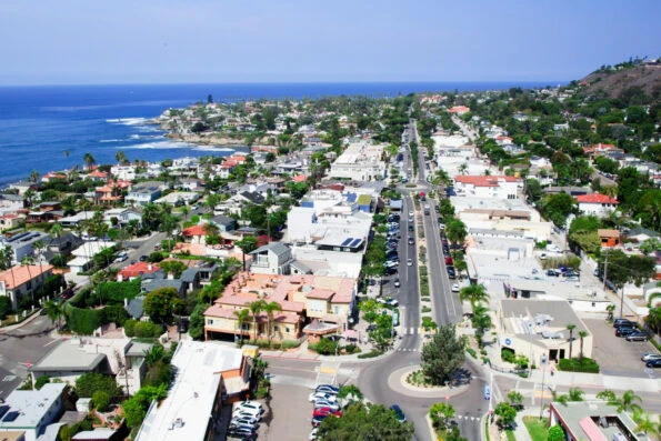 An aerial view of La Jolla's Bird Rock neighborhood.
