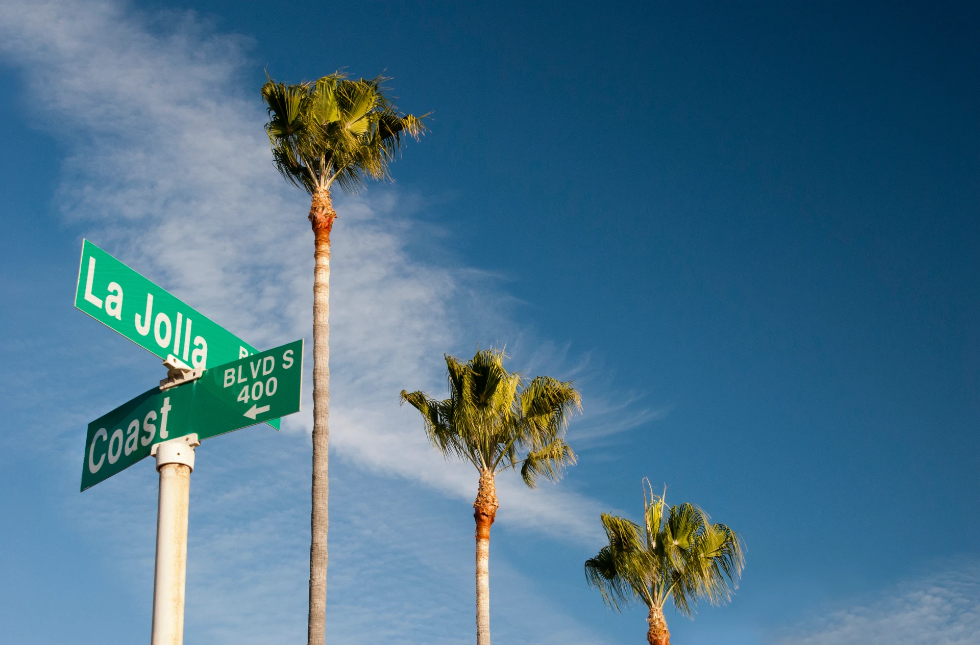 The La Jolla Boulevard and Coast Boulvard intersection.