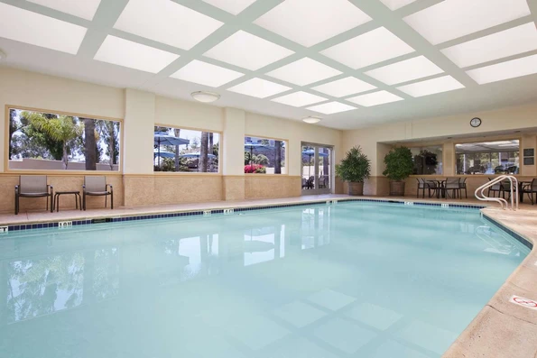 The indoor pool at Embassy Suites La Jolla.