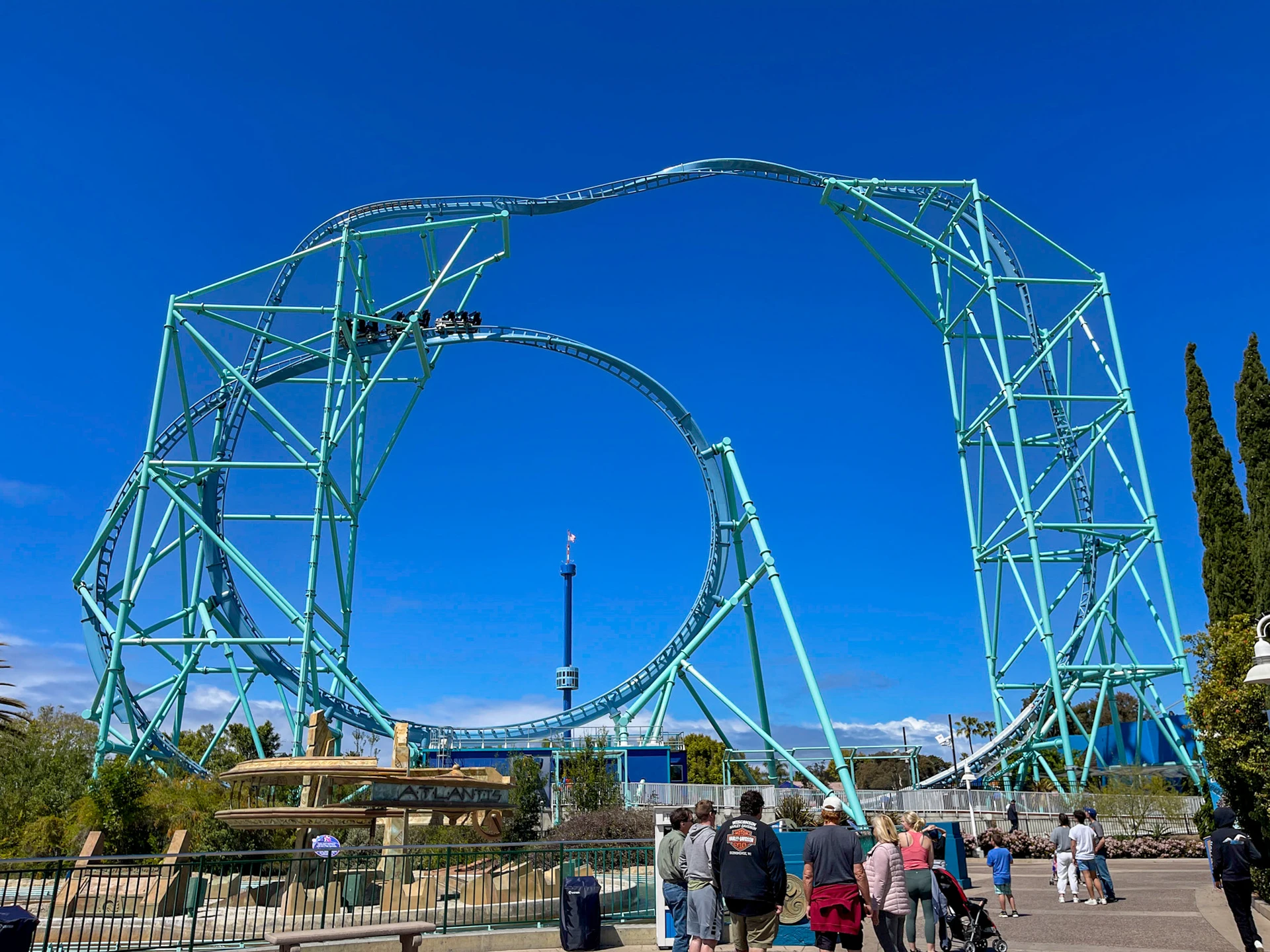 Electric eel roller coaster at SeaWorld San Diego.