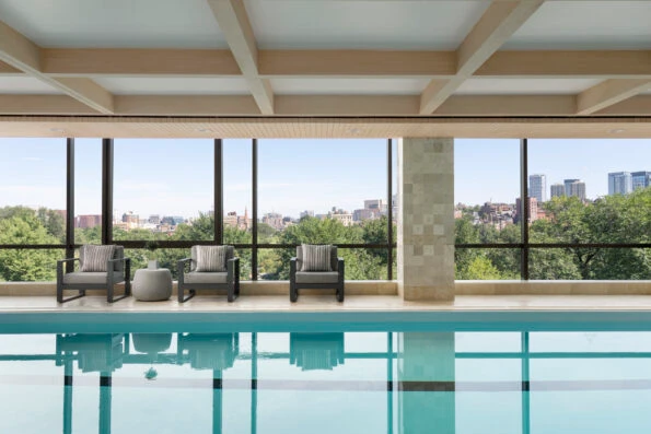 Swimming pool overlooking Boston Public Garden.