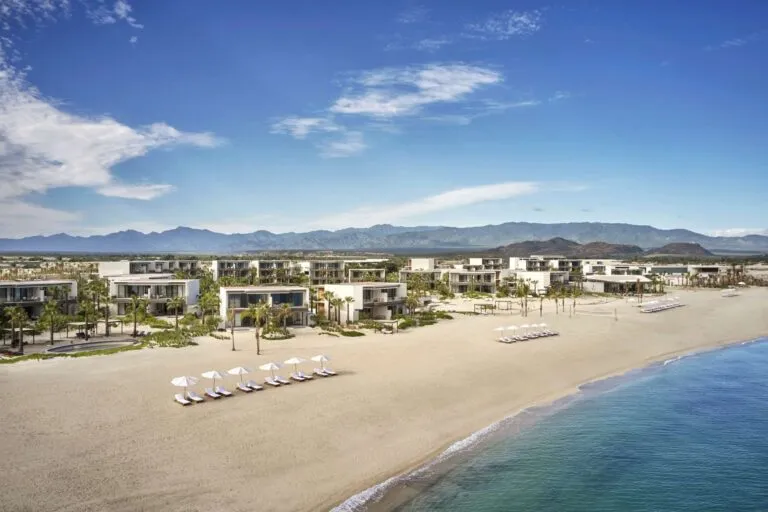 The white sand beach at Four Seasons Los Cabos Costa Palmas.