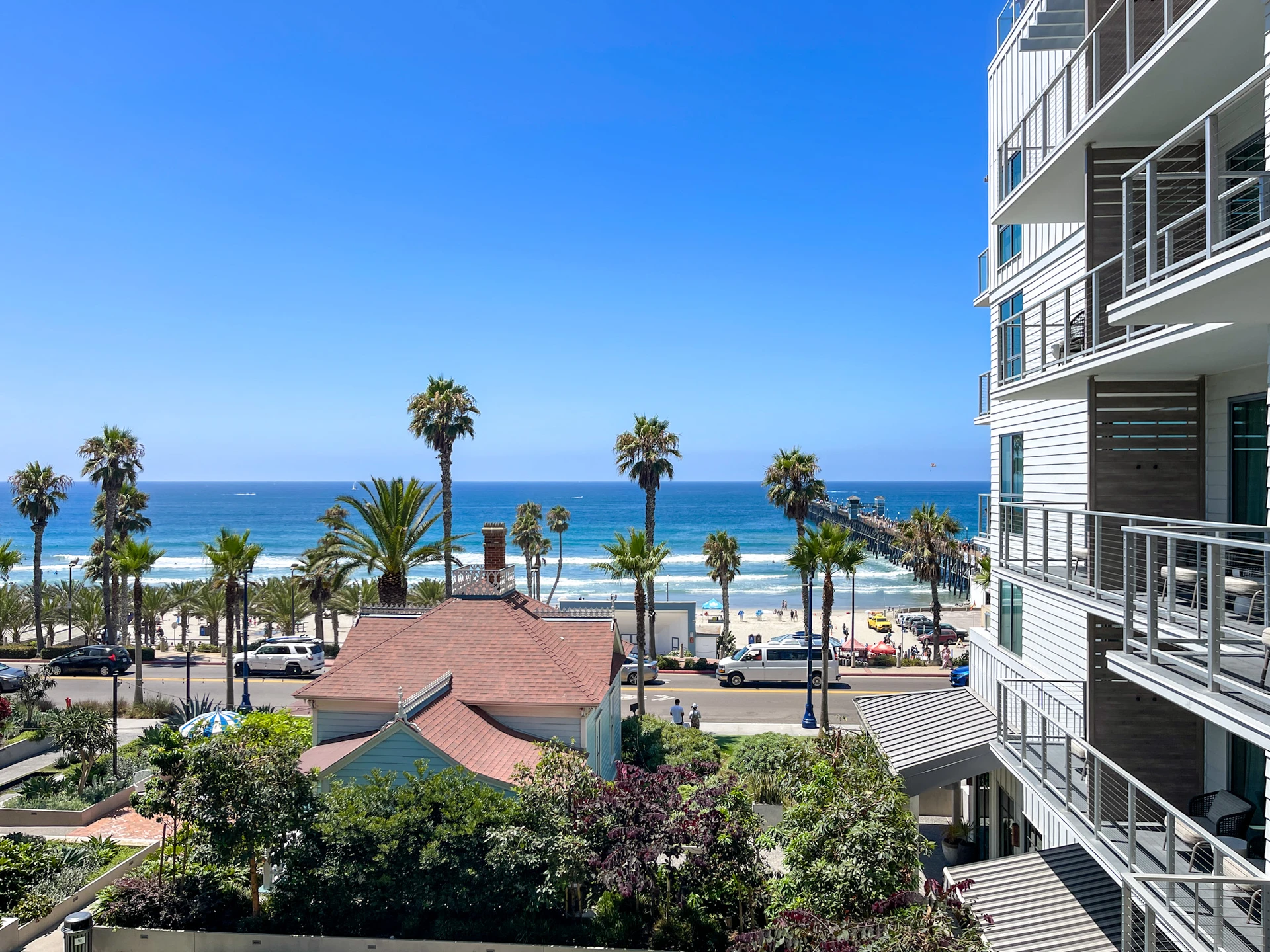 View from my hotel room at Mission Pacific in Oceanside.