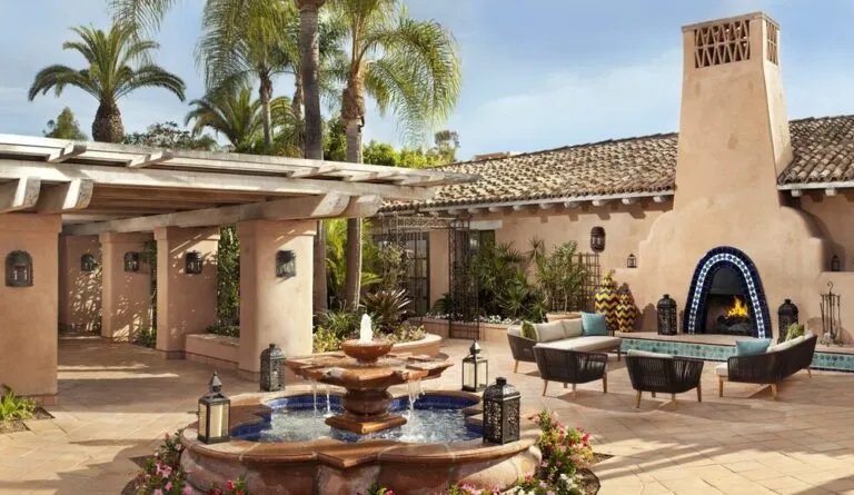 Rancho Valencia luxury resort courtyard