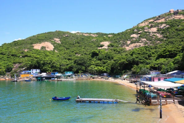 A small village along the beach at Po Toi Island Hong Kong.