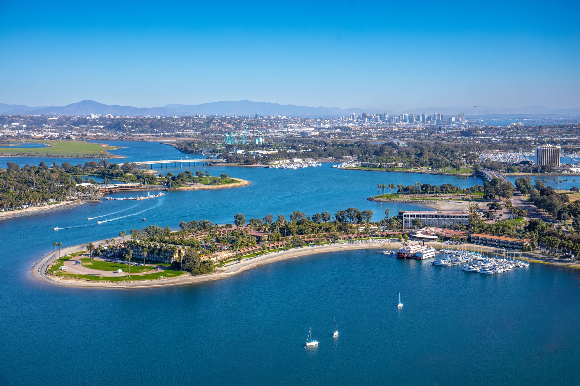 Aerial view of Bahia Resort Hotel.