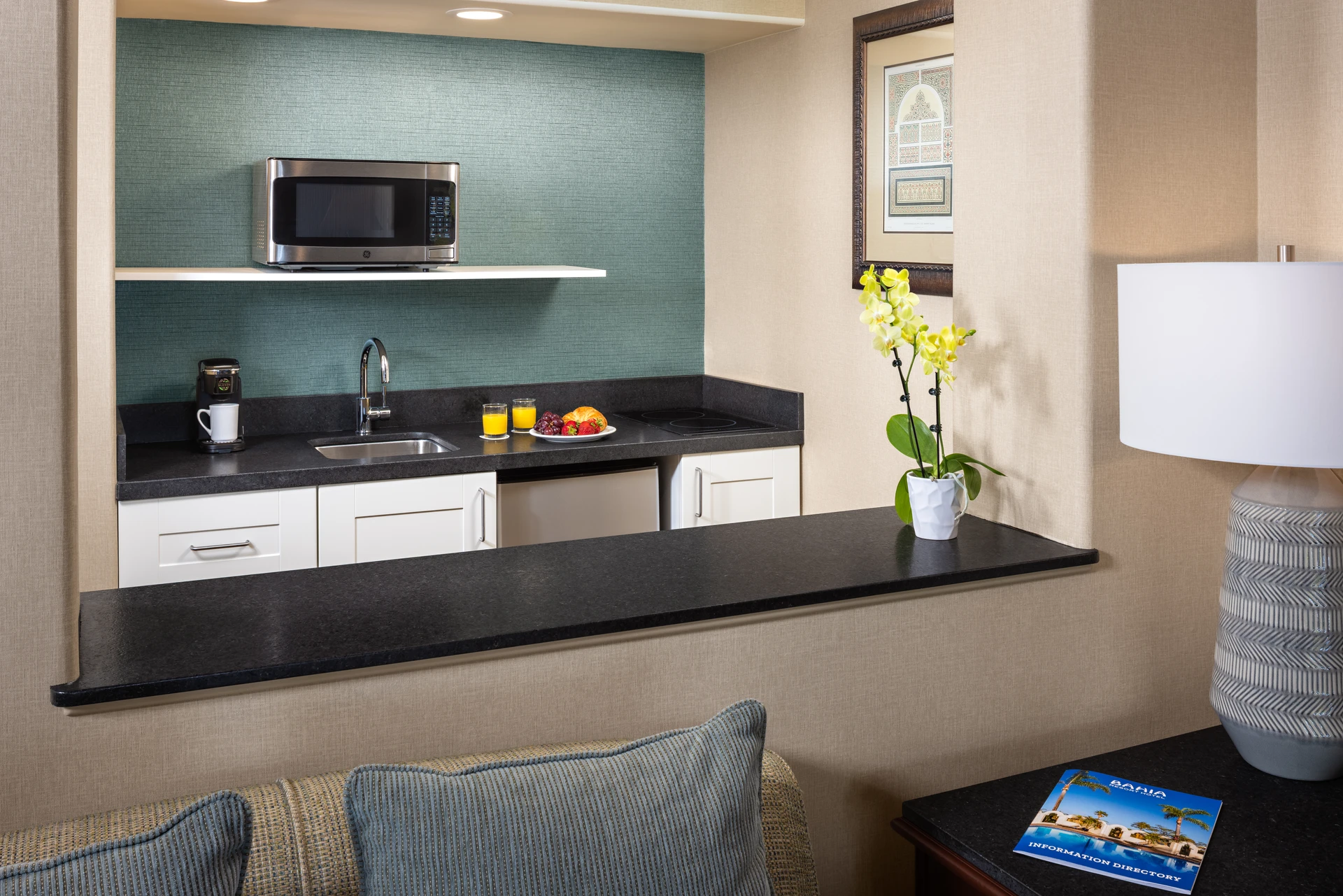 Marina Suite room kitchenette at Bahia Resort
