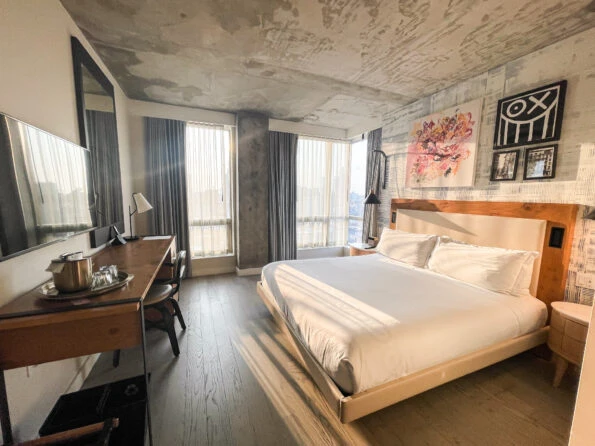 City View King room at Hotel 50 Bowery in NYC.