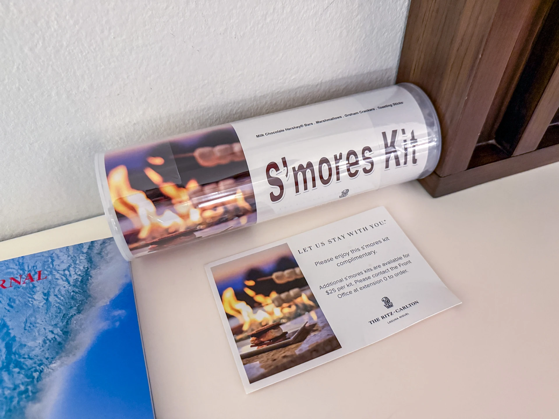 S'mores kit waiting by the television