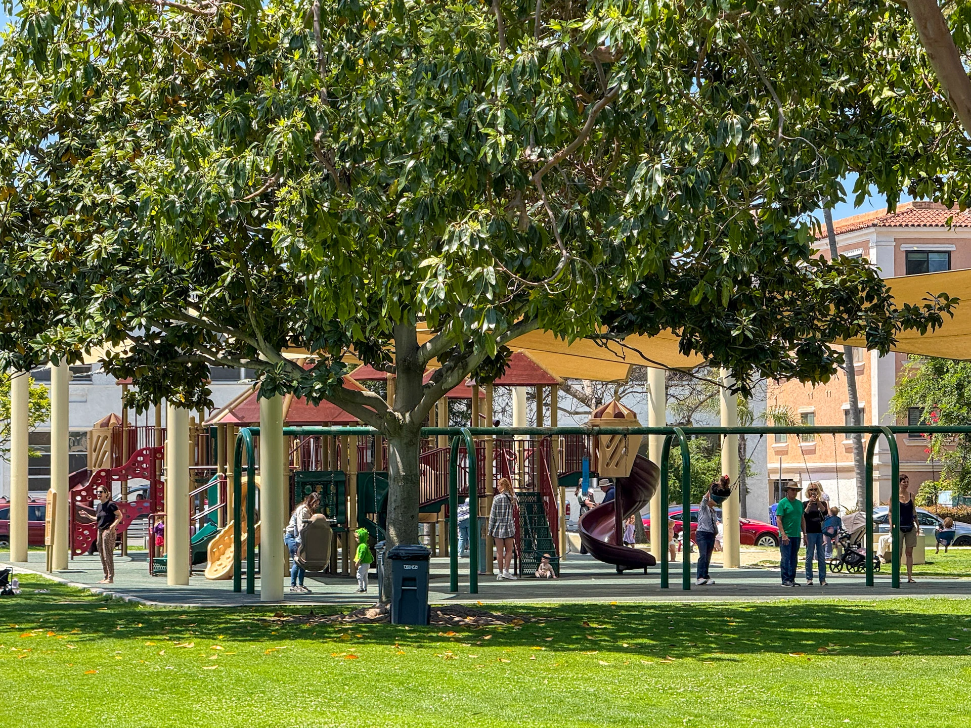 The shaded Spreckels Park playground in Coronado Island.