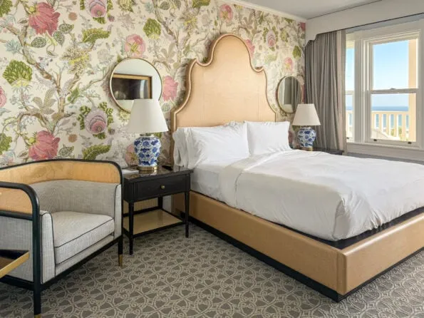 My king bed with ocean in background.