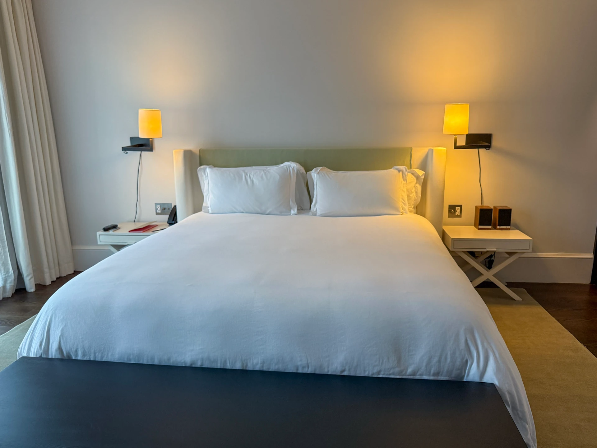 King bed with nightstands in my Mercer Hotel Loft Studio.