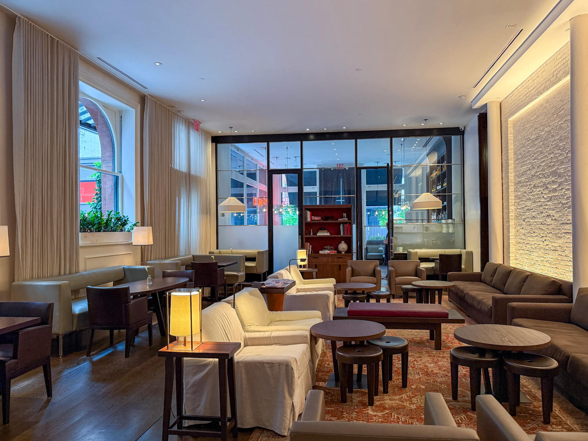 Lobby seating at The Mercer Hotel.