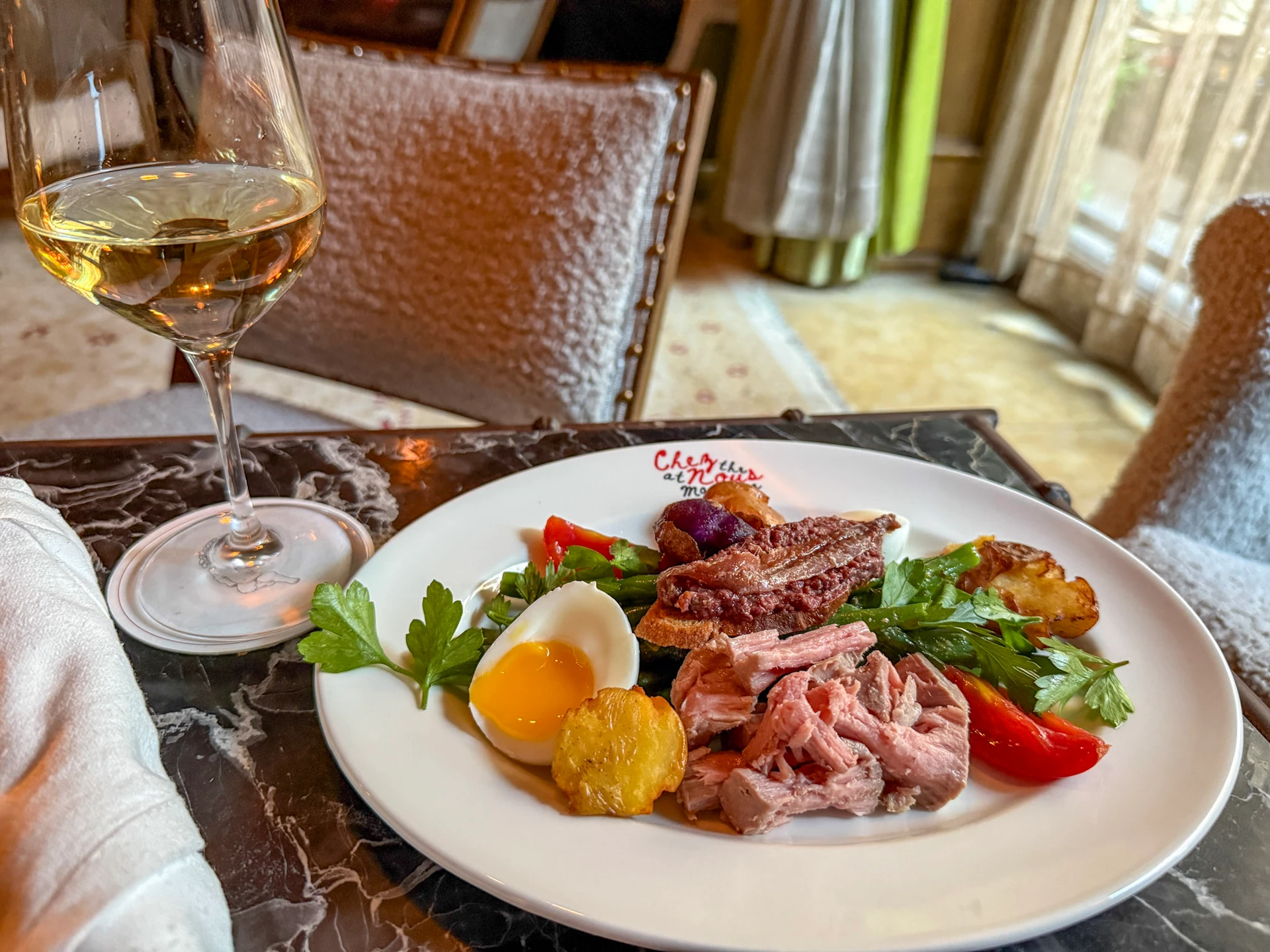 My salad nicoise from The Marlton Hotel restaurant Chez Nous.