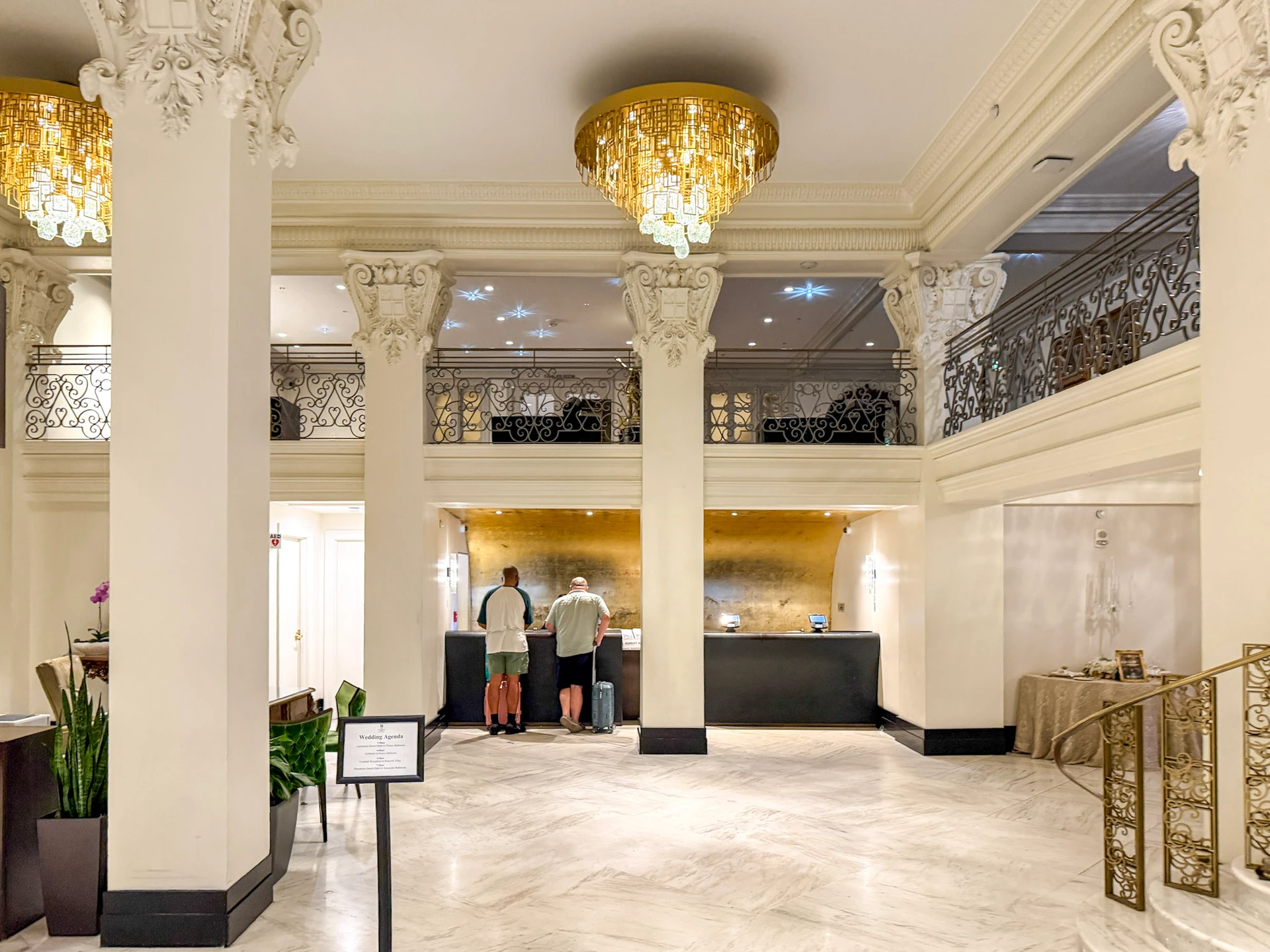 The marble lobby check in experience.