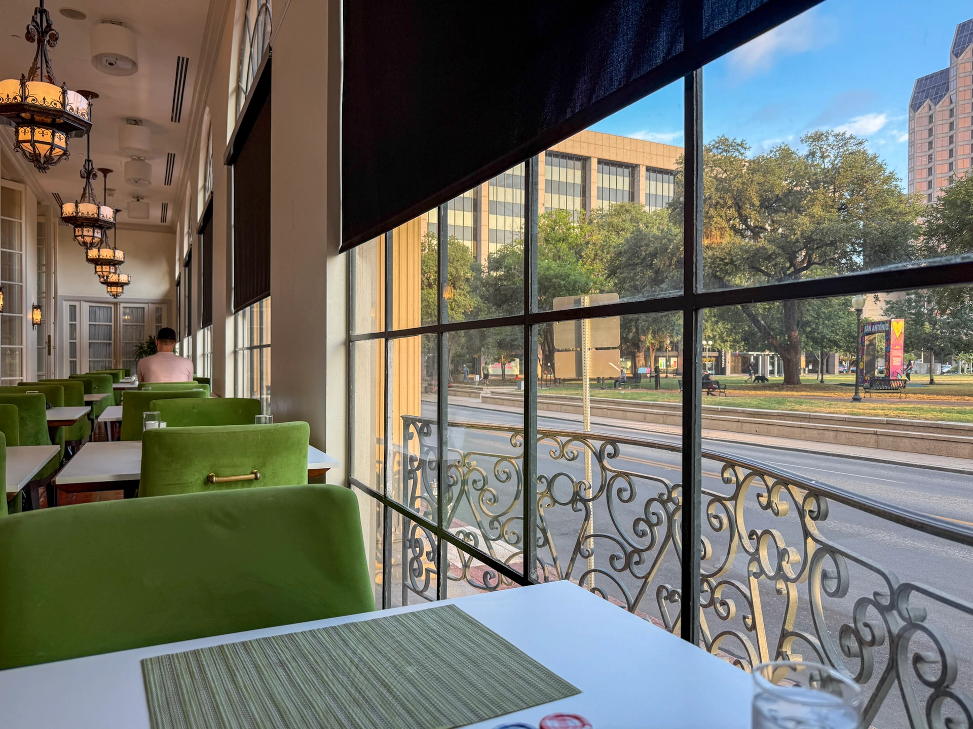 Gallery on The Park morning view from my table.