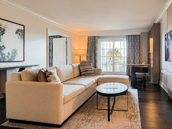 The living room in my Premium Coastal View Suite.