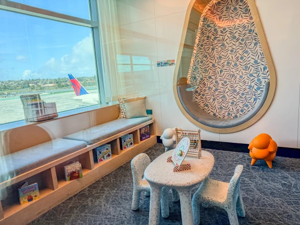 The kids play area inside the Chase Lounge at San Diego Airport.