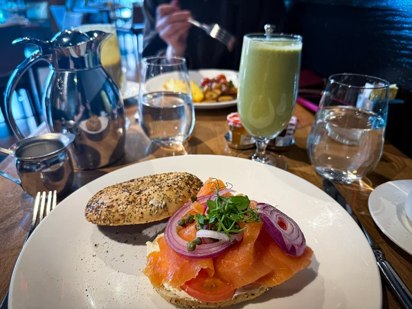My bagel and lox at The Dominick.
