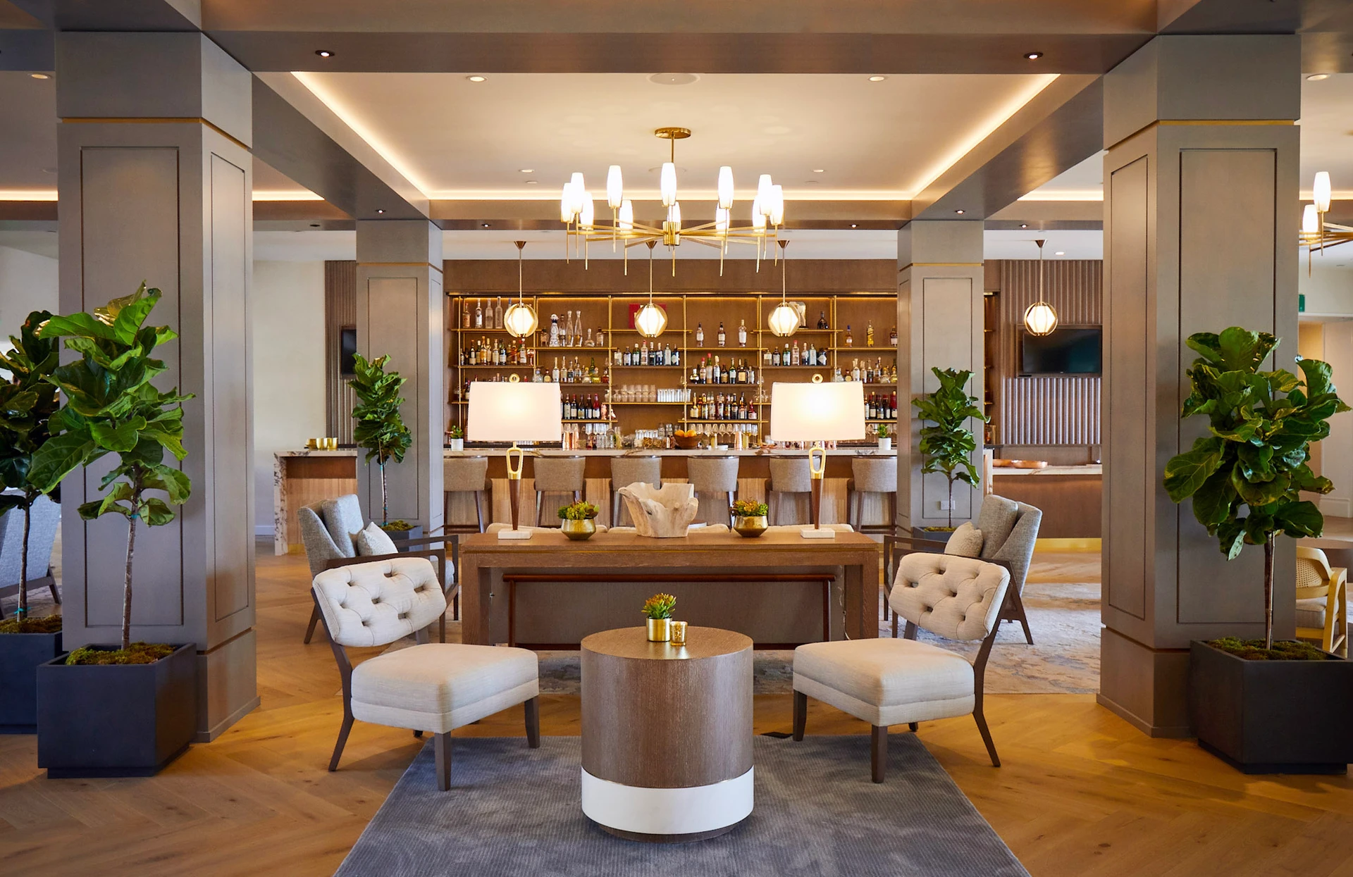 The Living Room lounge bar at L'Auberge Del Mar.