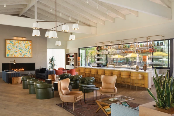 The lobby bar with mid-century vibe.