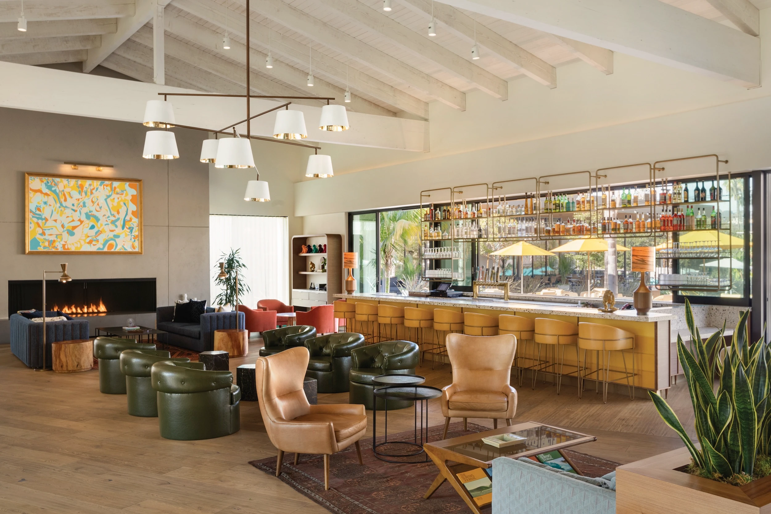 The lobby bar with mid-century vibe.