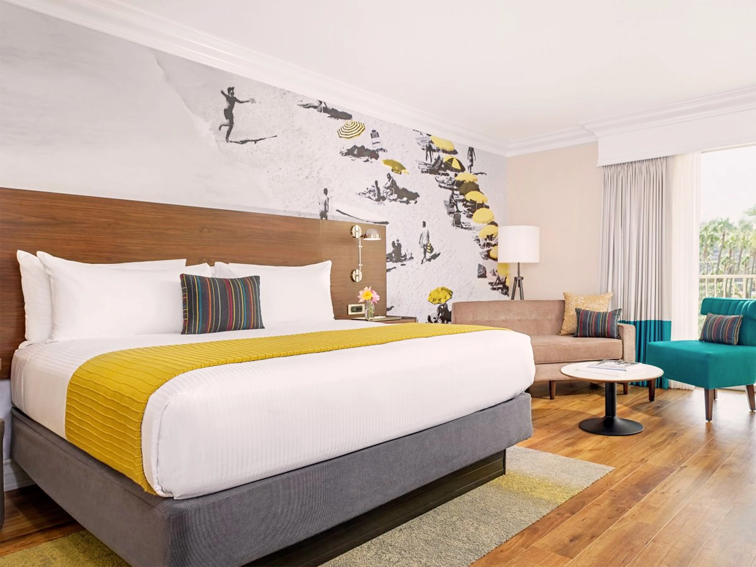 A king bedroom at Town and Country Resort.