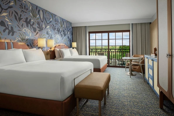 A king/king room interior at Hotel Solea in Carlsbad