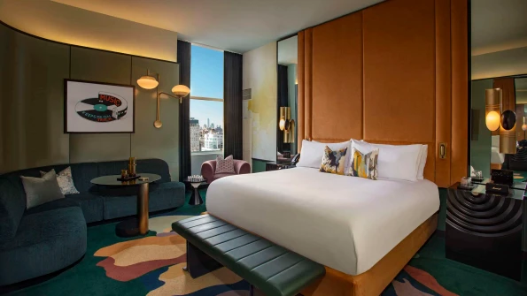 My colorful renovated king room at W Union Square.