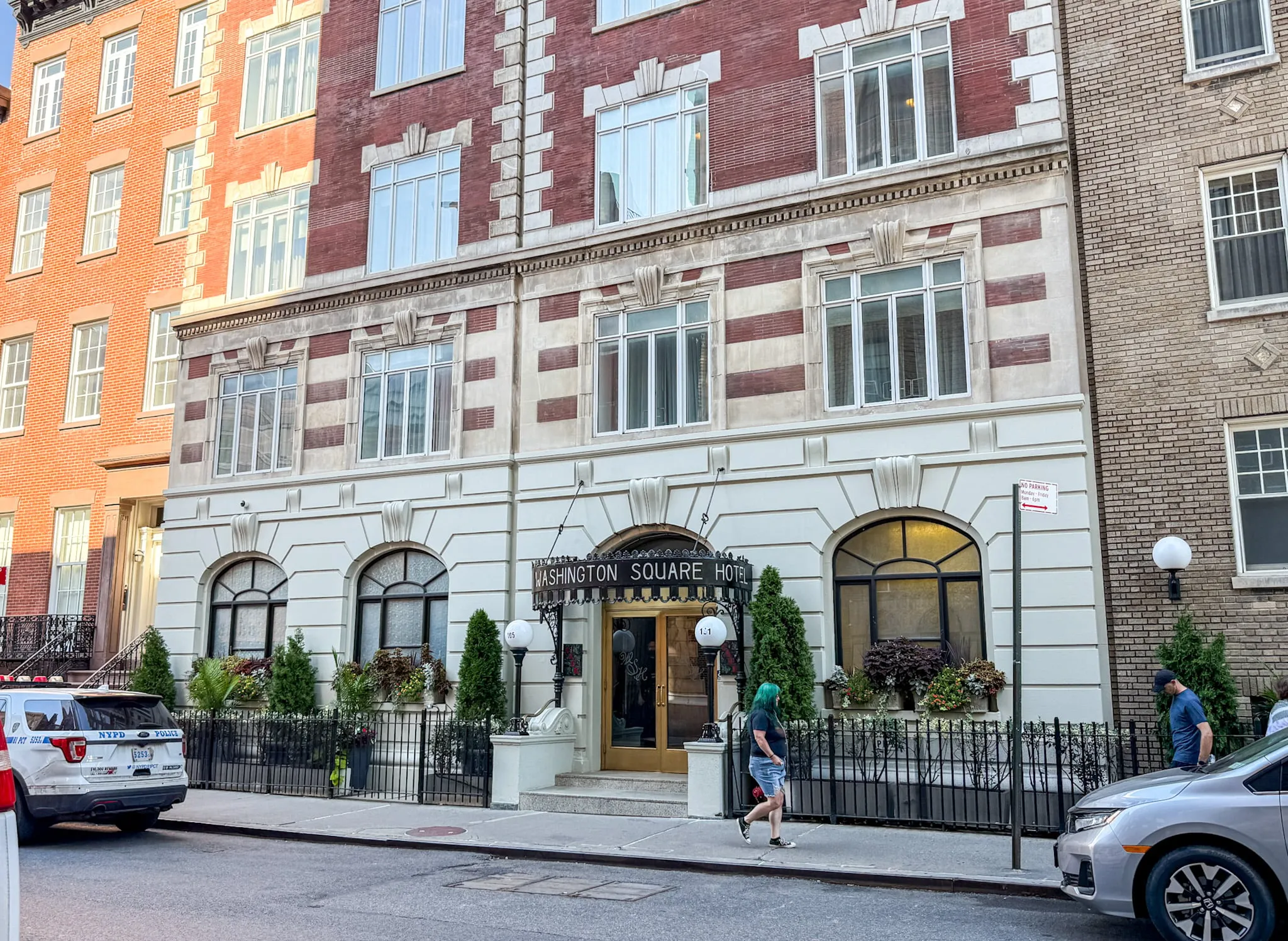 The exterior of Washington Square Hotel near NYU