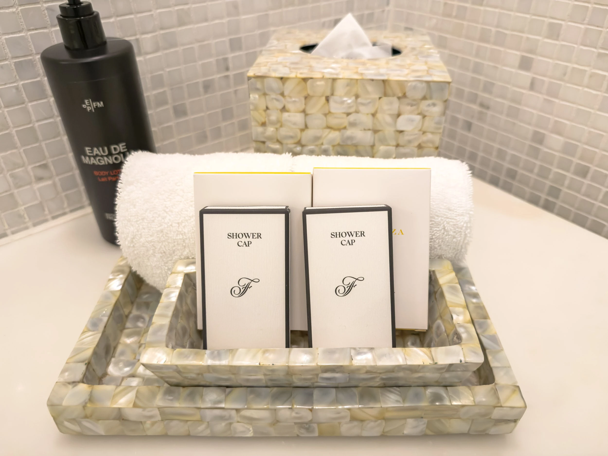 Frédéric Malle Eau de Magnolia bath amenities at The Plaza Hotel New York