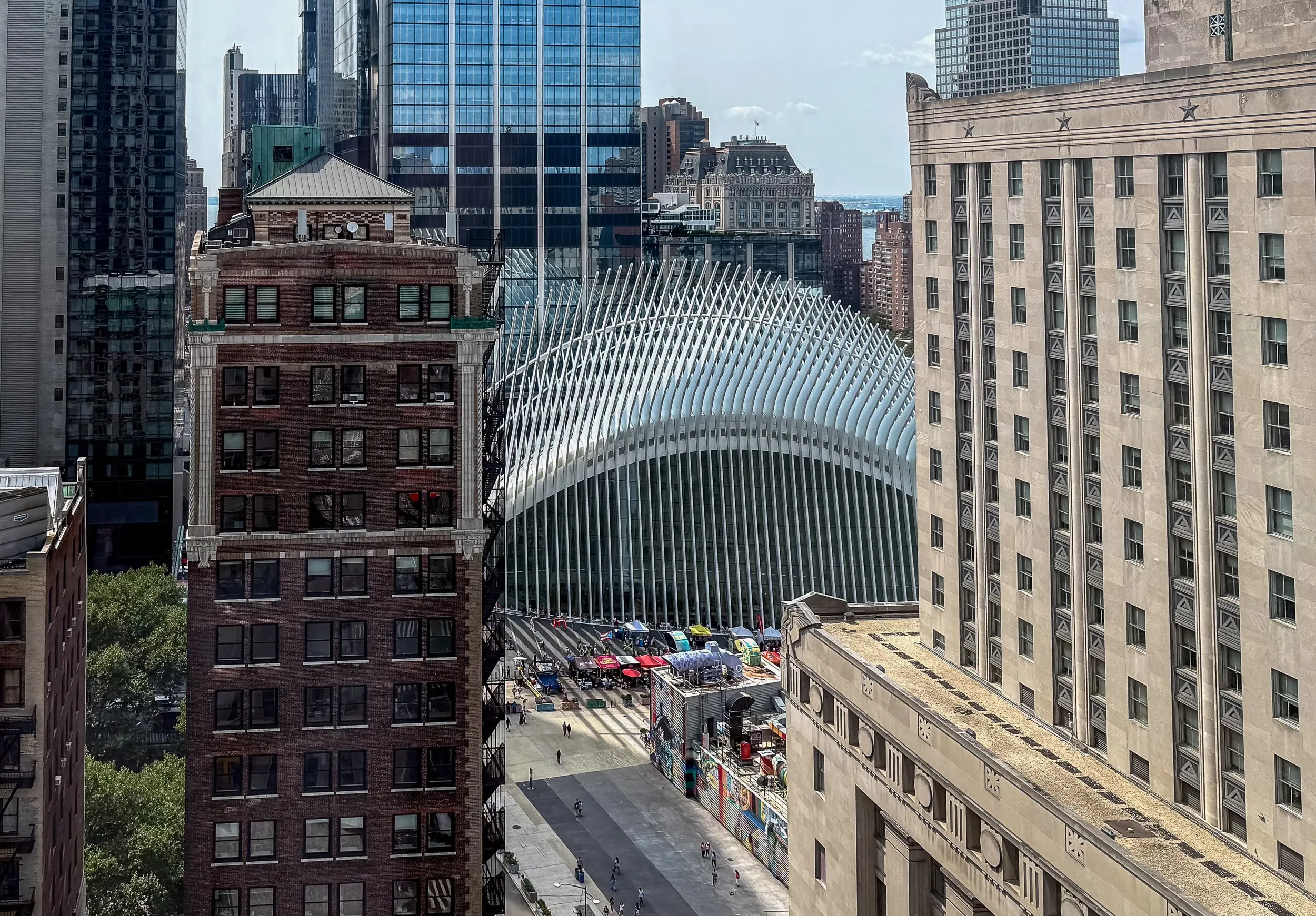 A view of the Oculus near Four Seasons Hotel New York Downtown.