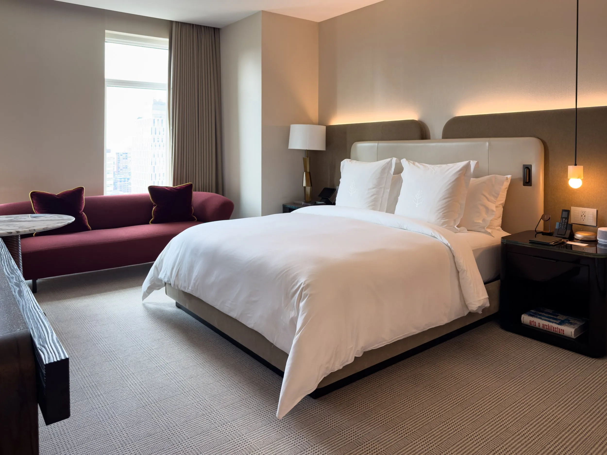 The bedroom of the Tribeca Suite.