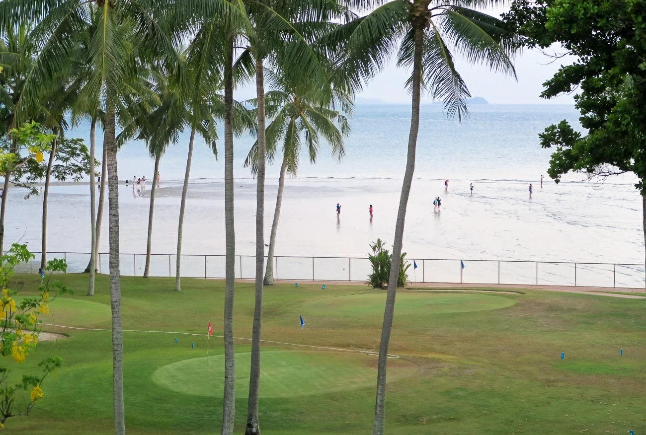 The beach in front of our room at Shangri-la's Tanjung Aru Resort and Spa