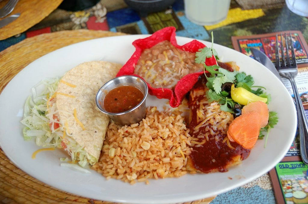 Mexican food in San Diego's Old Town.