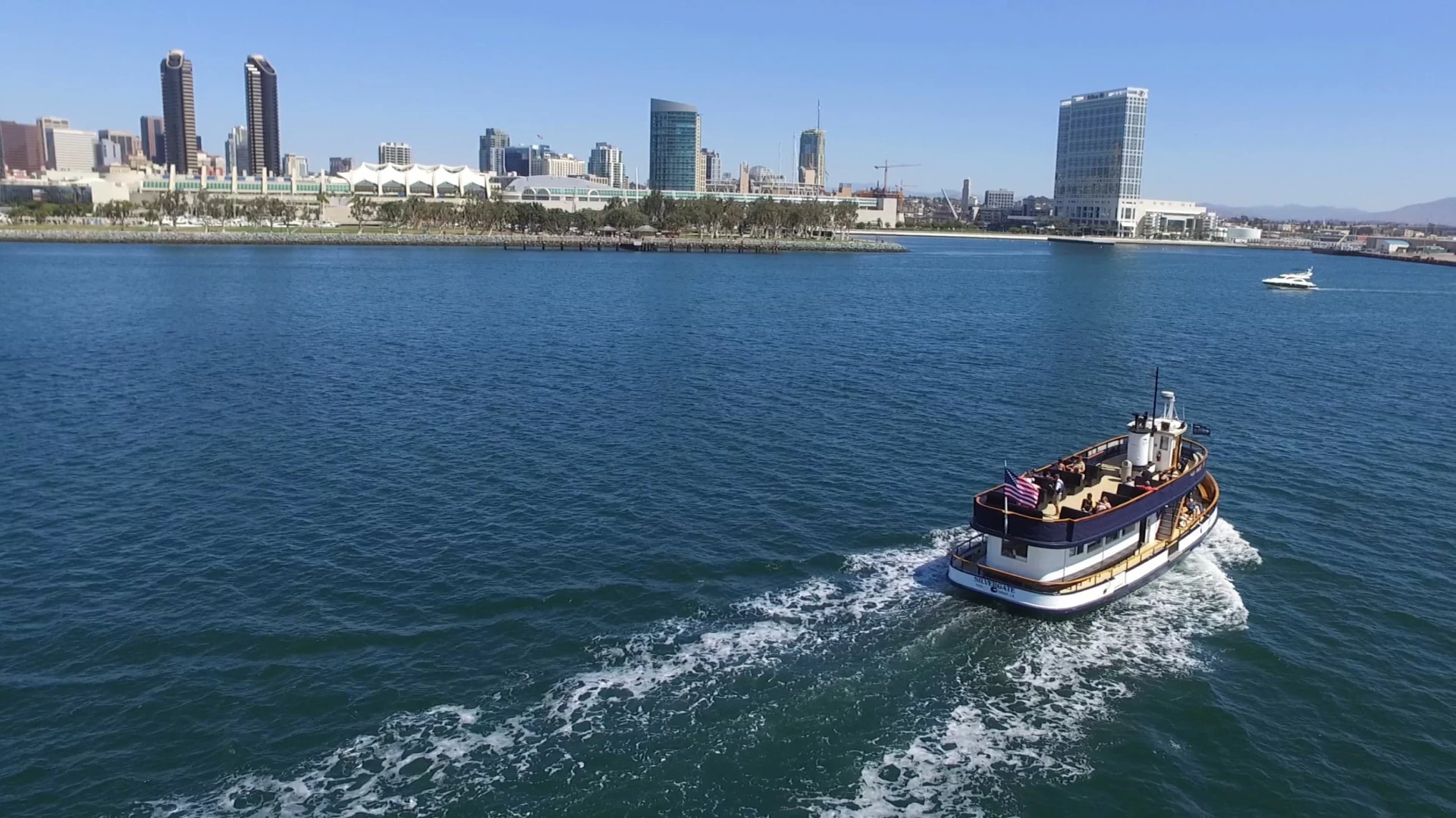 The Coronado Ferry is a way to sightsee on the San Diego Bay.