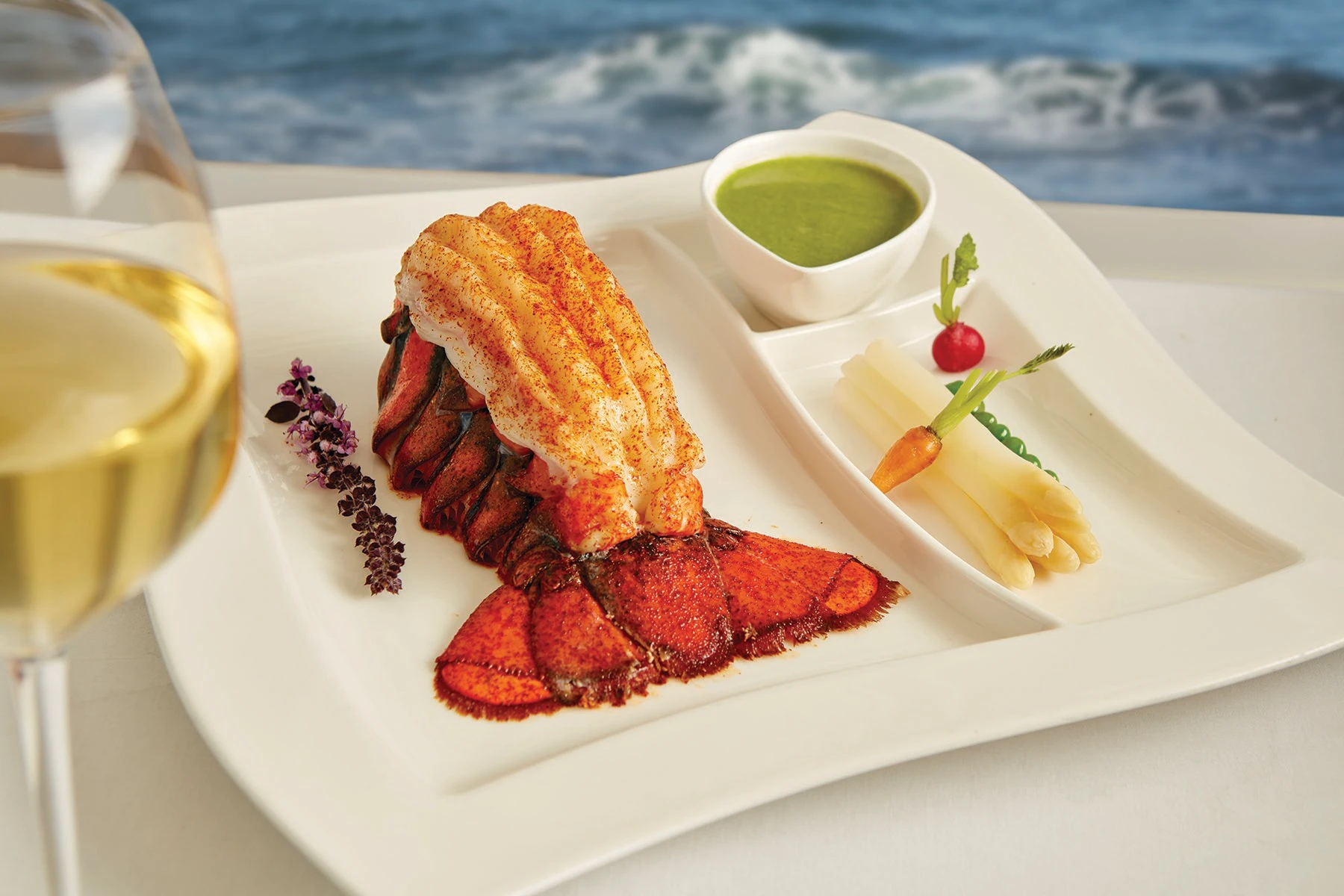 Lobster tail at The Marine Room in La Jolla