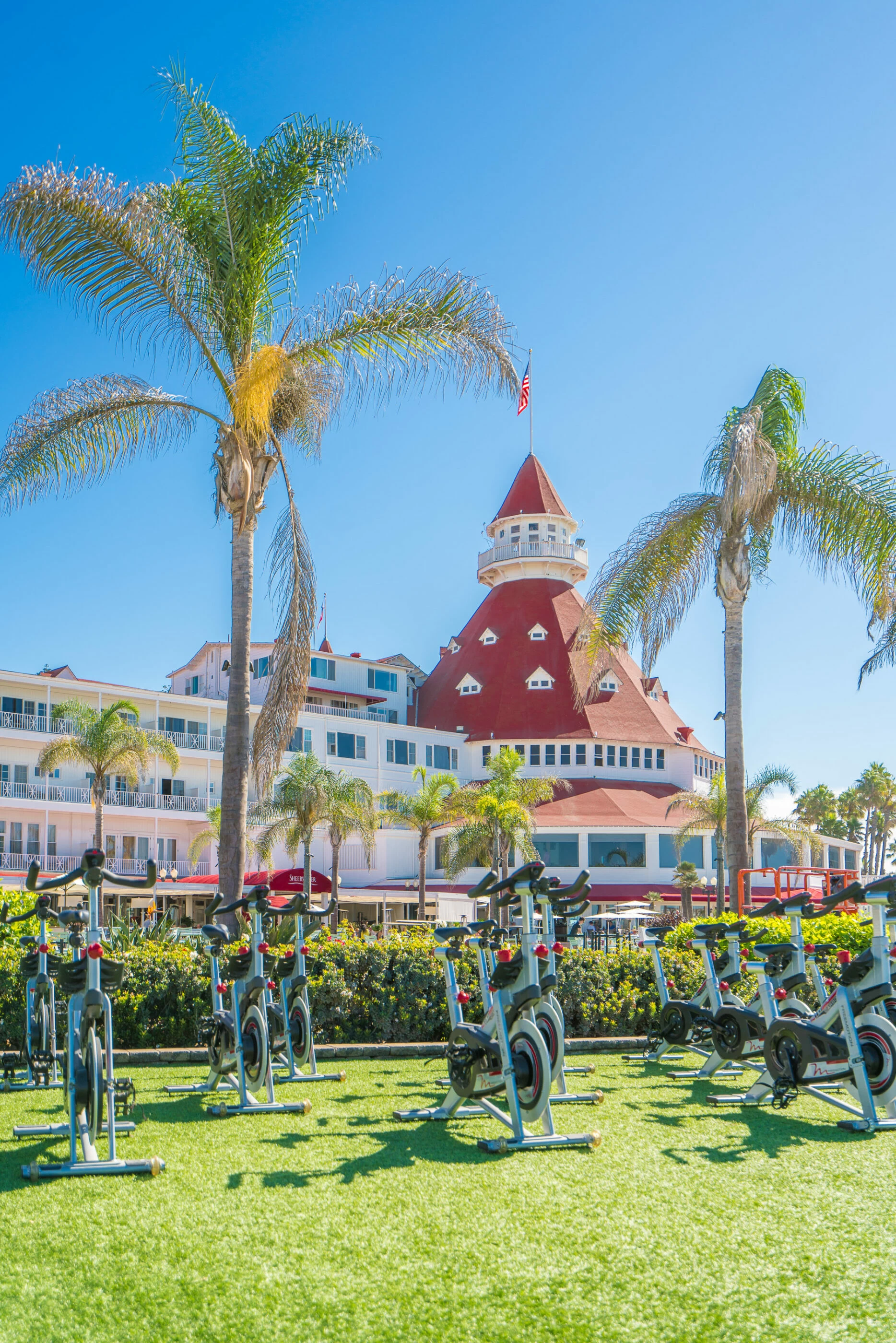 Hotel del Coronado spin class.
