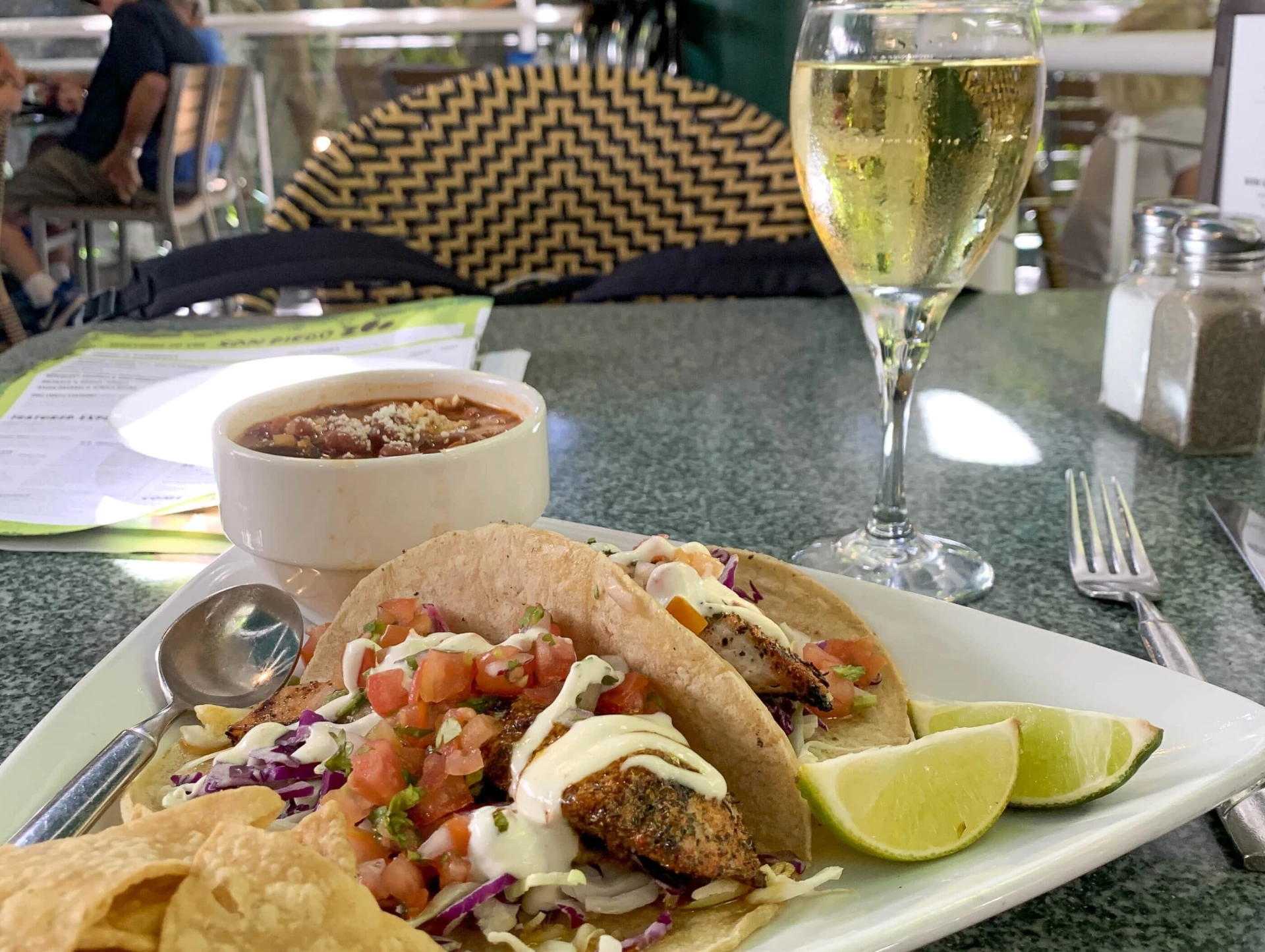 A fish taco at Albert's, one of the best San Diego Zoo restaurants